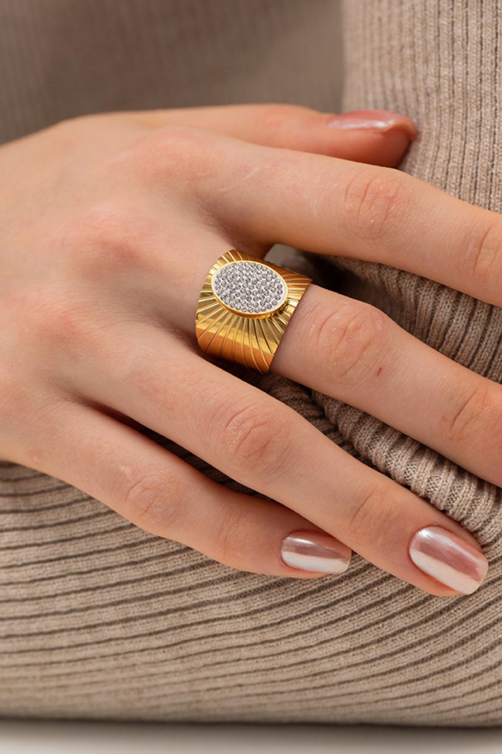 Wide Band Stainless Steel Open Ring - Shah S. Sahota