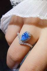 1 Carat Pear Shape Moissanite Heart Ring - Shah S. Sahota