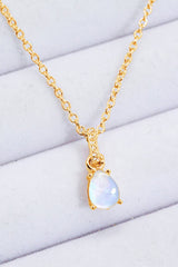 Moonstone Teardrop Pendant Necklace - Shah S. Sahota