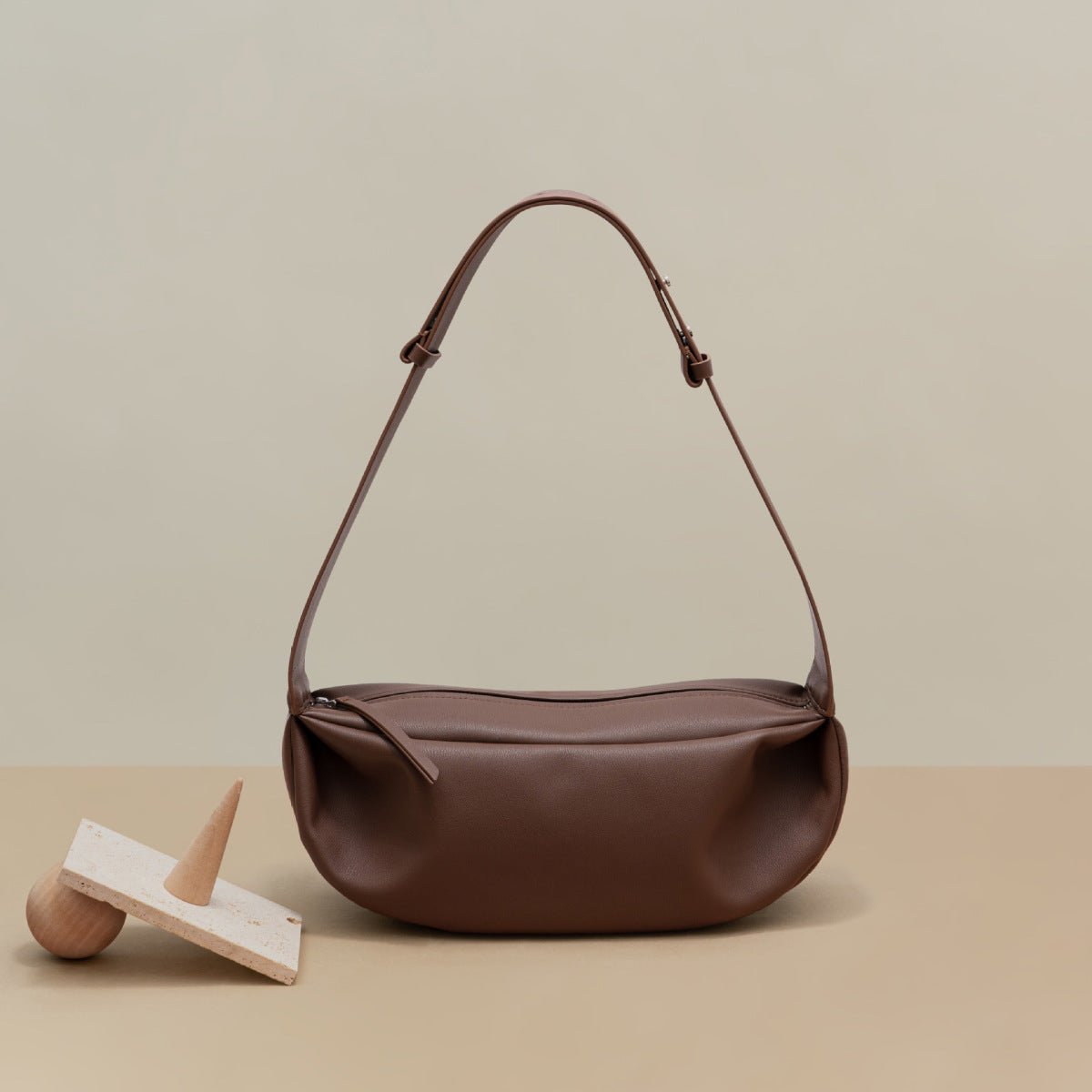 Retro Dumpling Wide Shoulder Zipper Shoulder Bag - Shah S. Sahota