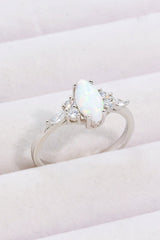 Opal and Zircon Platinum-Plated Ring - Shah S. Sahota