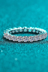 Moissanite Rhodium-Plated Ring - Shah S. Sahota