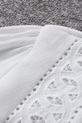 Lace Trim Flounce Sleeve Peplum Blouse - Shah S. Sahota