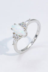 Opal and Zircon Platinum-Plated Ring - Shah S. Sahota