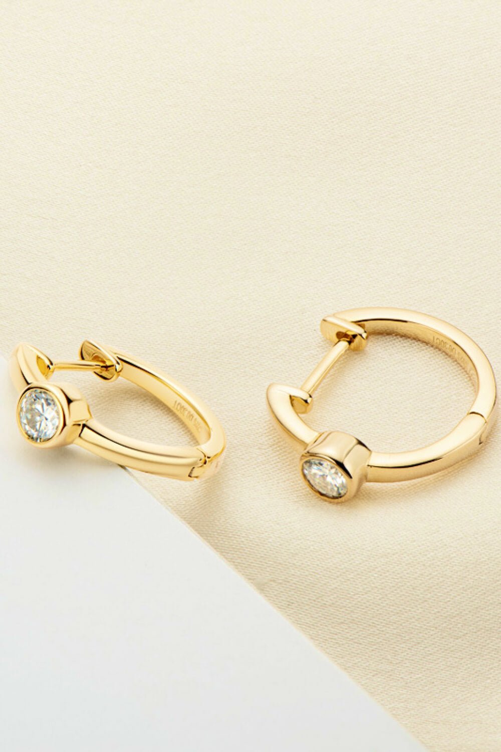 18k Gold-Plated Inlaid Moissanite Huggie Earrings - Shah S. Sahota