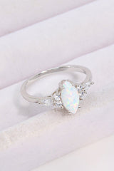 Opal and Zircon Platinum-Plated Ring - Shah S. Sahota