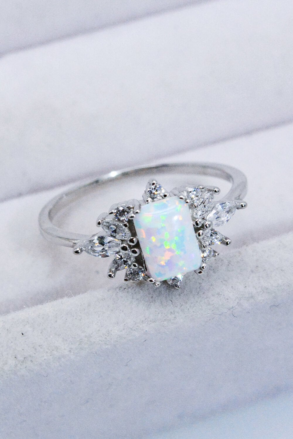 925 Sterling Silver Zircon and Opal Ring - Shah S. Sahota
