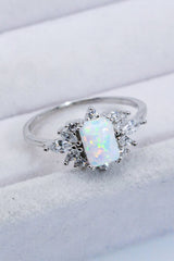 925 Sterling Silver Zircon and Opal Ring - Shah S. Sahota