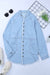 Frayed Trim Button Front Denim Shirt - Shah S. Sahota