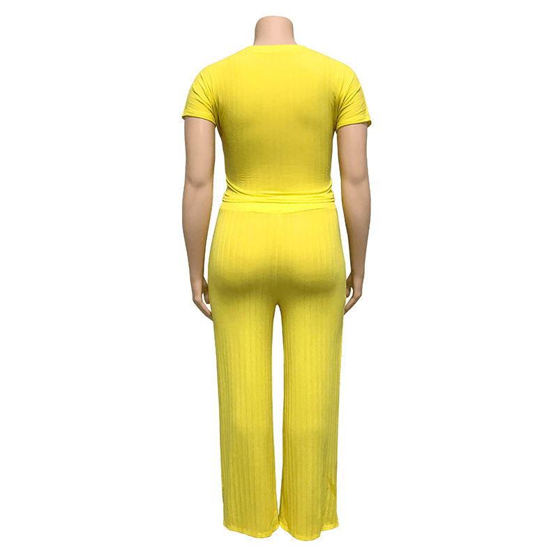 Women's Solid Color Belted Two Piece Set - Shah S. Sahota