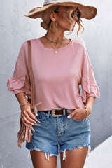 Flare Sleeve Round Neck Tee - Shah S. Sahota