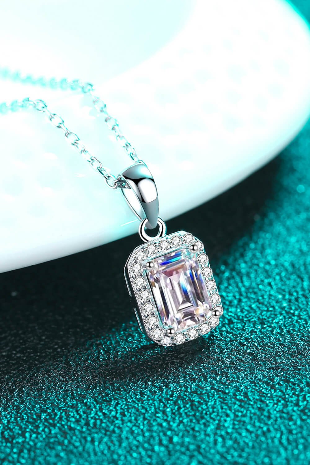 Square Moissanite Pendant Chain Necklace - Shah S. Sahota