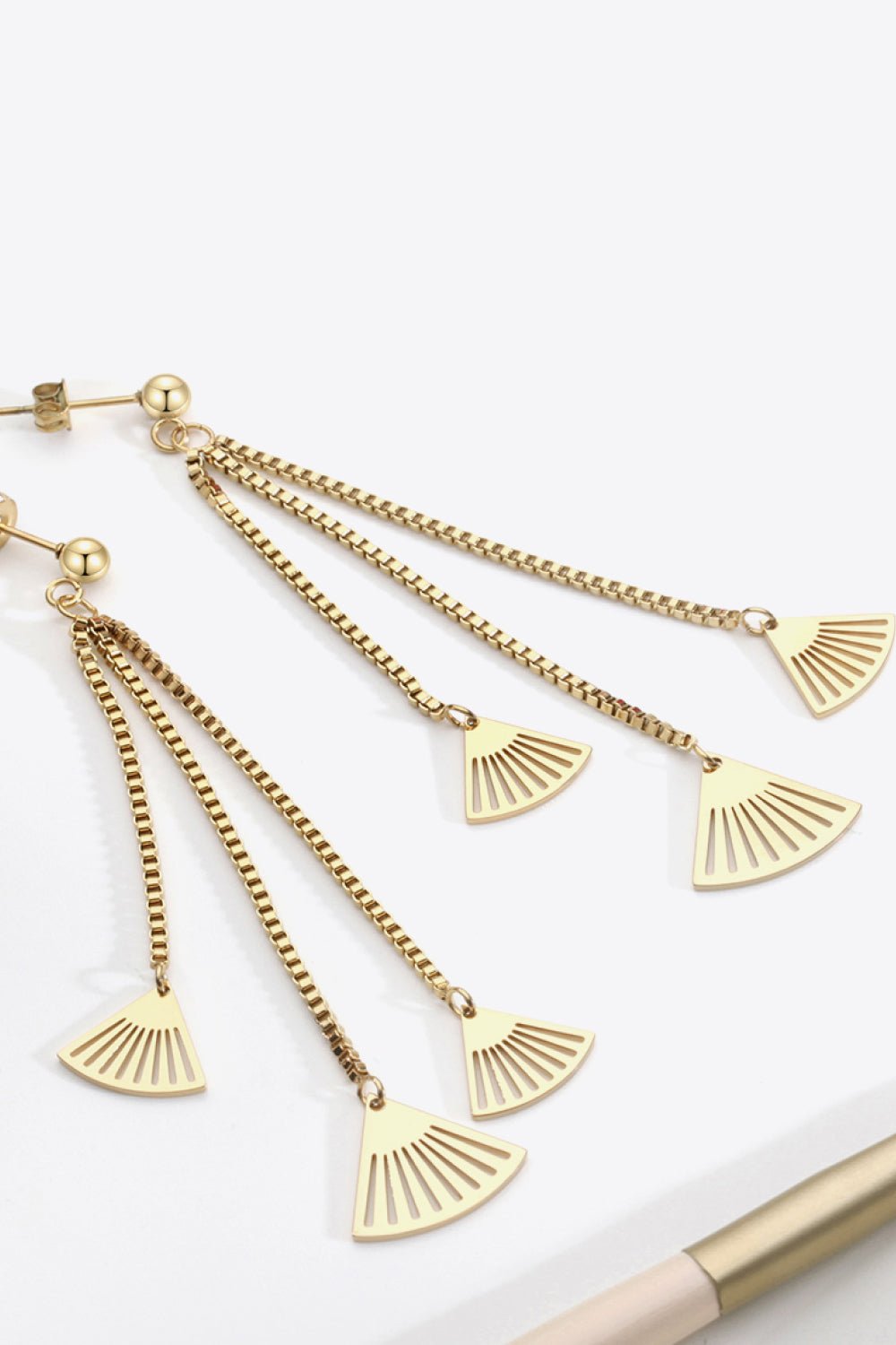 18K Gold Plated Stainless Steel Fringe Earrings - Shah S. Sahota