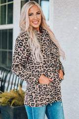 Leopard Drawstring Waist Jacket with Pockets - Shah S. Sahota