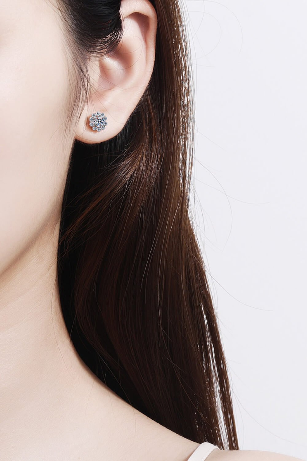 Moissanite Floral-Shaped Stud Earrings - Shah S. Sahota