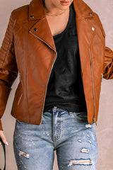 Ribbed Faux Leather Jacket - Shah S. Sahota
