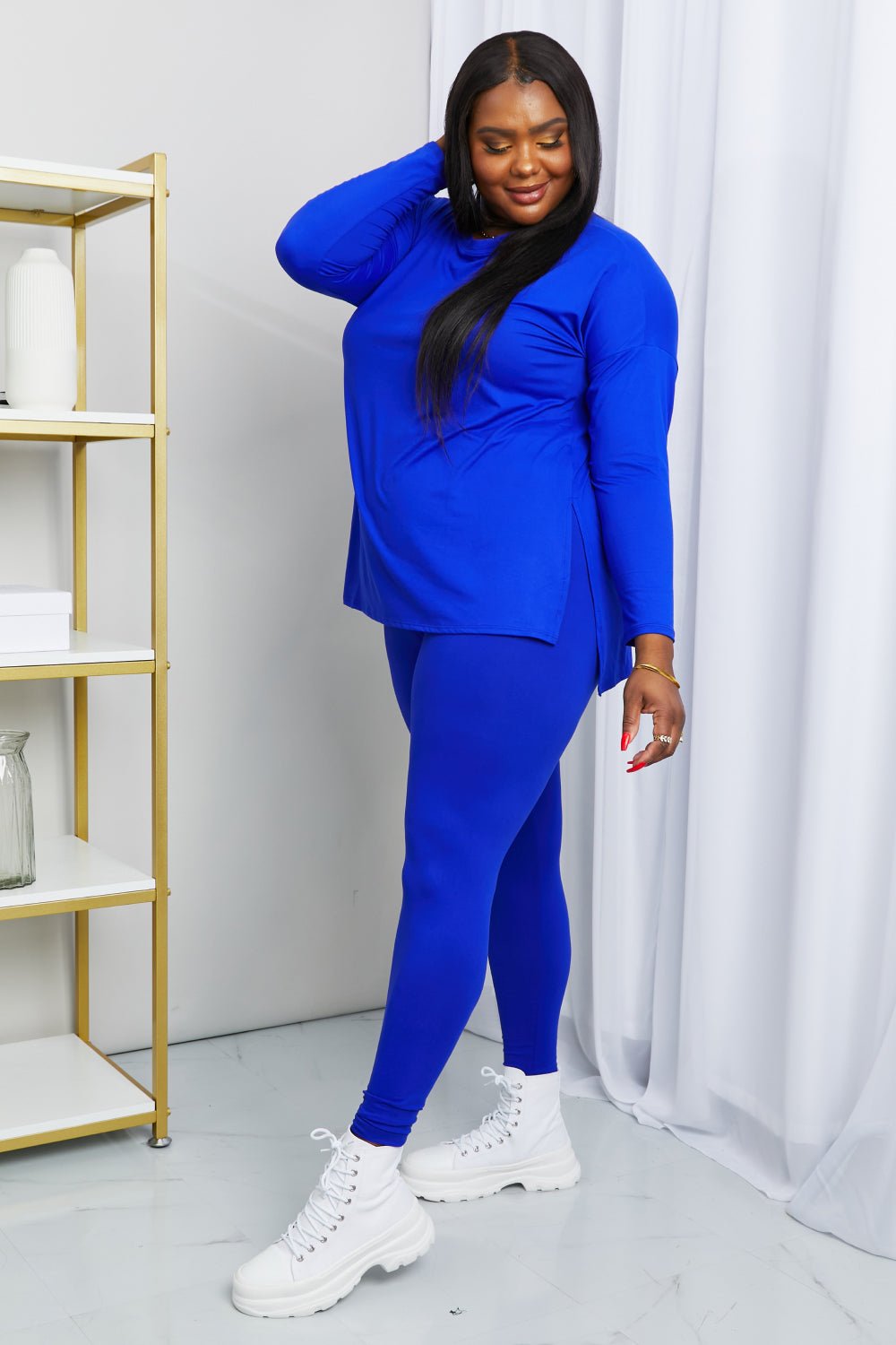 Zenana Ready to Relax Full Size Brushed Microfiber Loungewear Set in Bright Blue - Shah S. Sahota