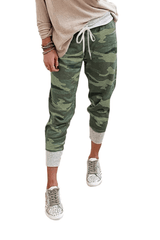Green Camo Print Knit Sport Pants - Shah S. Sahota