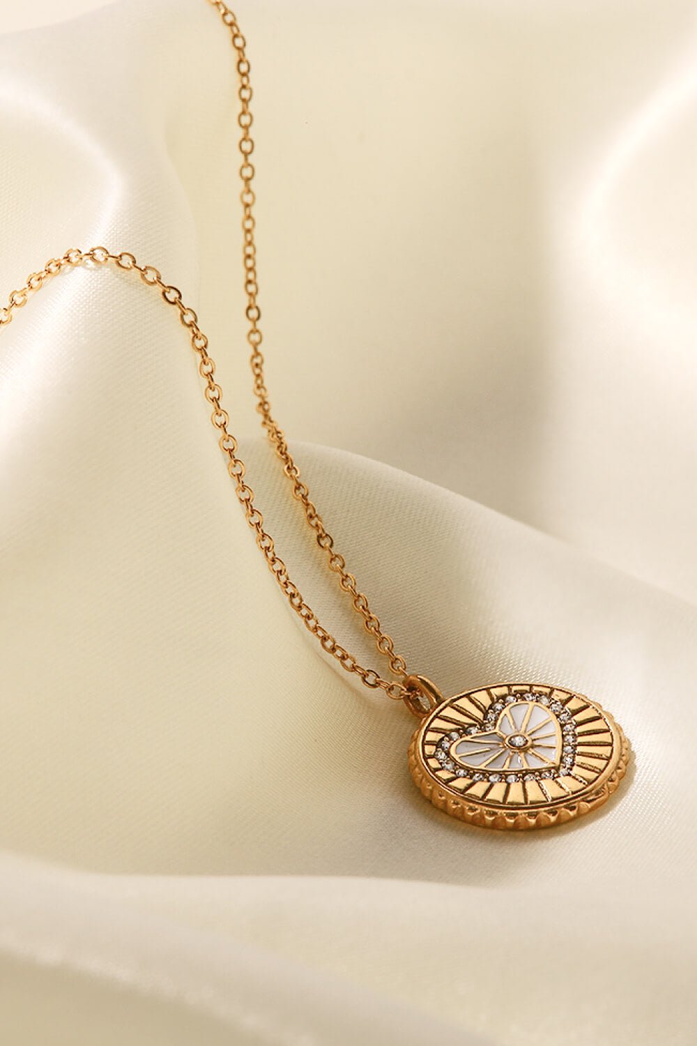 Heart Design Round Pendant Necklace - Shah S. Sahota