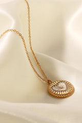 Heart Design Round Pendant Necklace - Shah S. Sahota