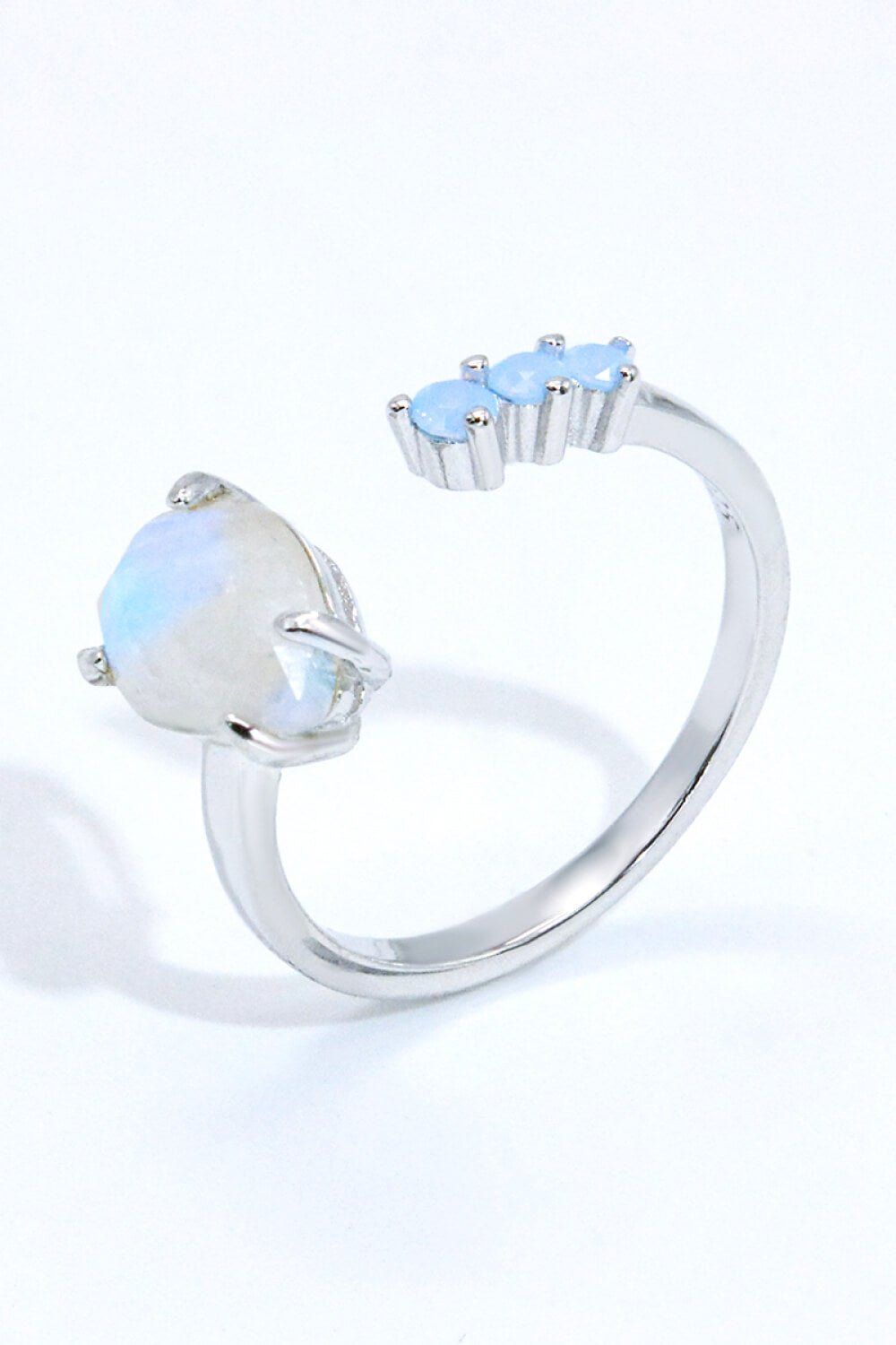 18K Rose Gold-Plated Moonstone Open Ring - Shah S. Sahota