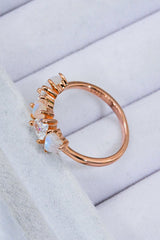 Moonstone and Zircon Heart Ring - Shah S. Sahota