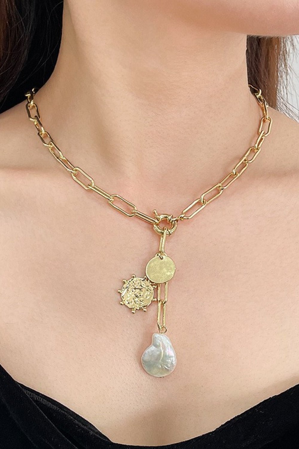 Pearl Pendant Chain Necklace - Shah S. Sahota