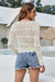 Drawstring Ruched Openwork Sweater - Shah S. Sahota