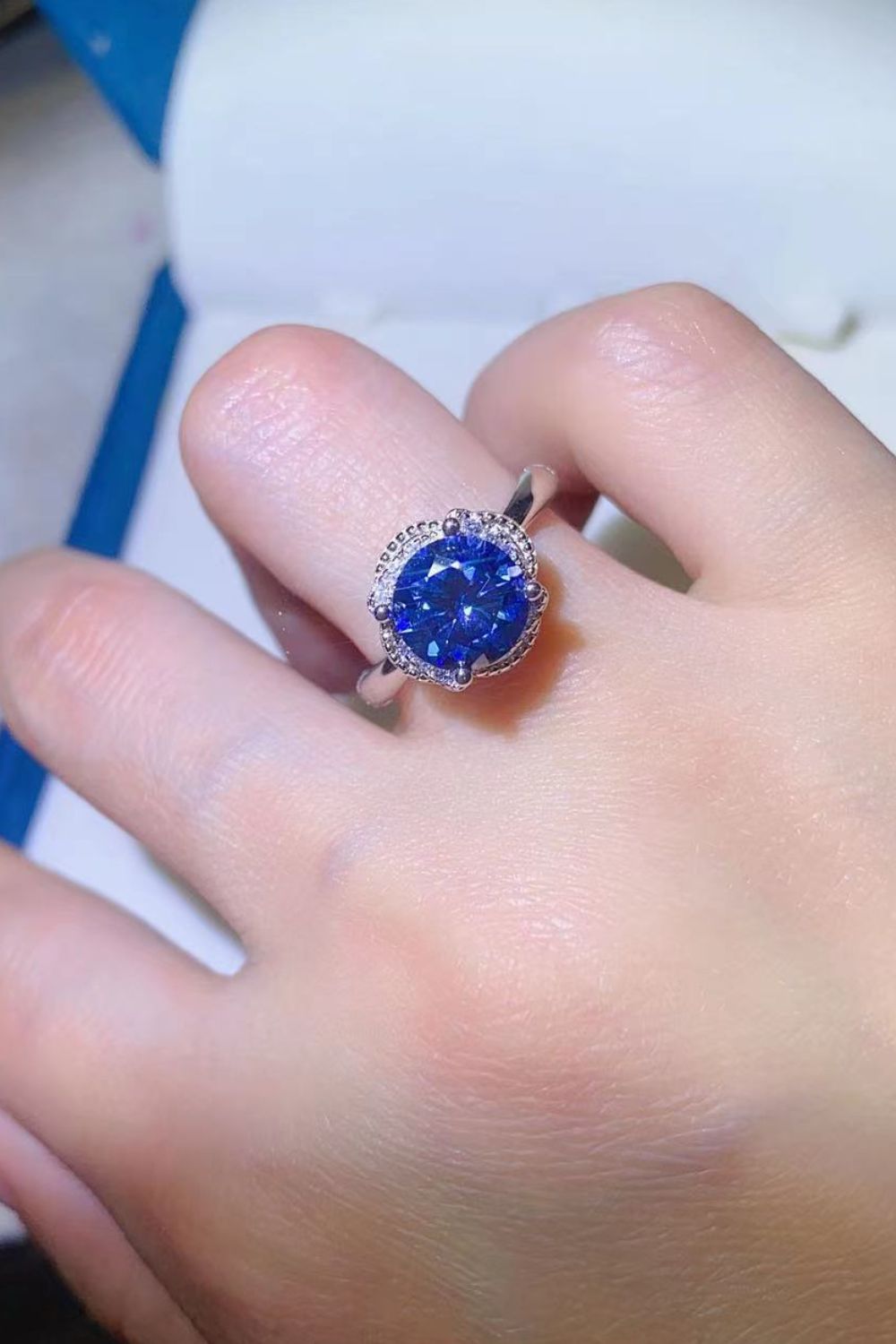 2 Carat Moissanite Contrast 925 Sterling Silver Ring - Shah S. Sahota