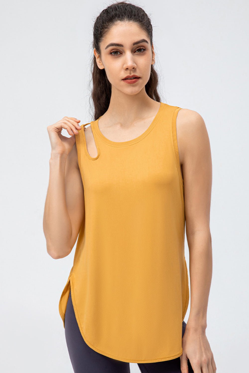 Cutout Side Slit Athletic Tank - Shah S. Sahota