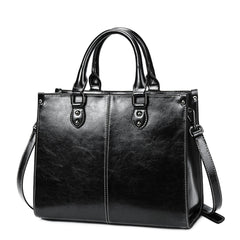 Oil Wax Stitching Leather Portable Shoulder Messenger Bag - Shah S. Sahota