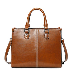 Oil Wax Stitching Leather Portable Shoulder Messenger Bag - Shah S. Sahota