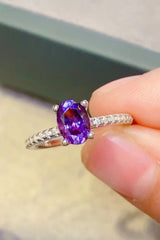 1 Carat Purple Moissanite 4-Prong Ring - Shah S. Sahota