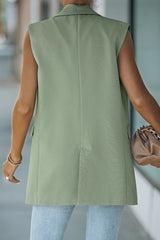 Longline Blazer Vest with Pockets - Shah S. Sahota