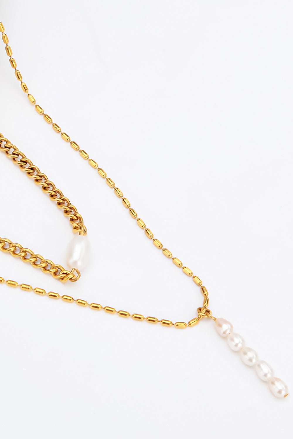 Double-Layered Freshwater Pearl Stainless Steel Necklace - Shah S. Sahota