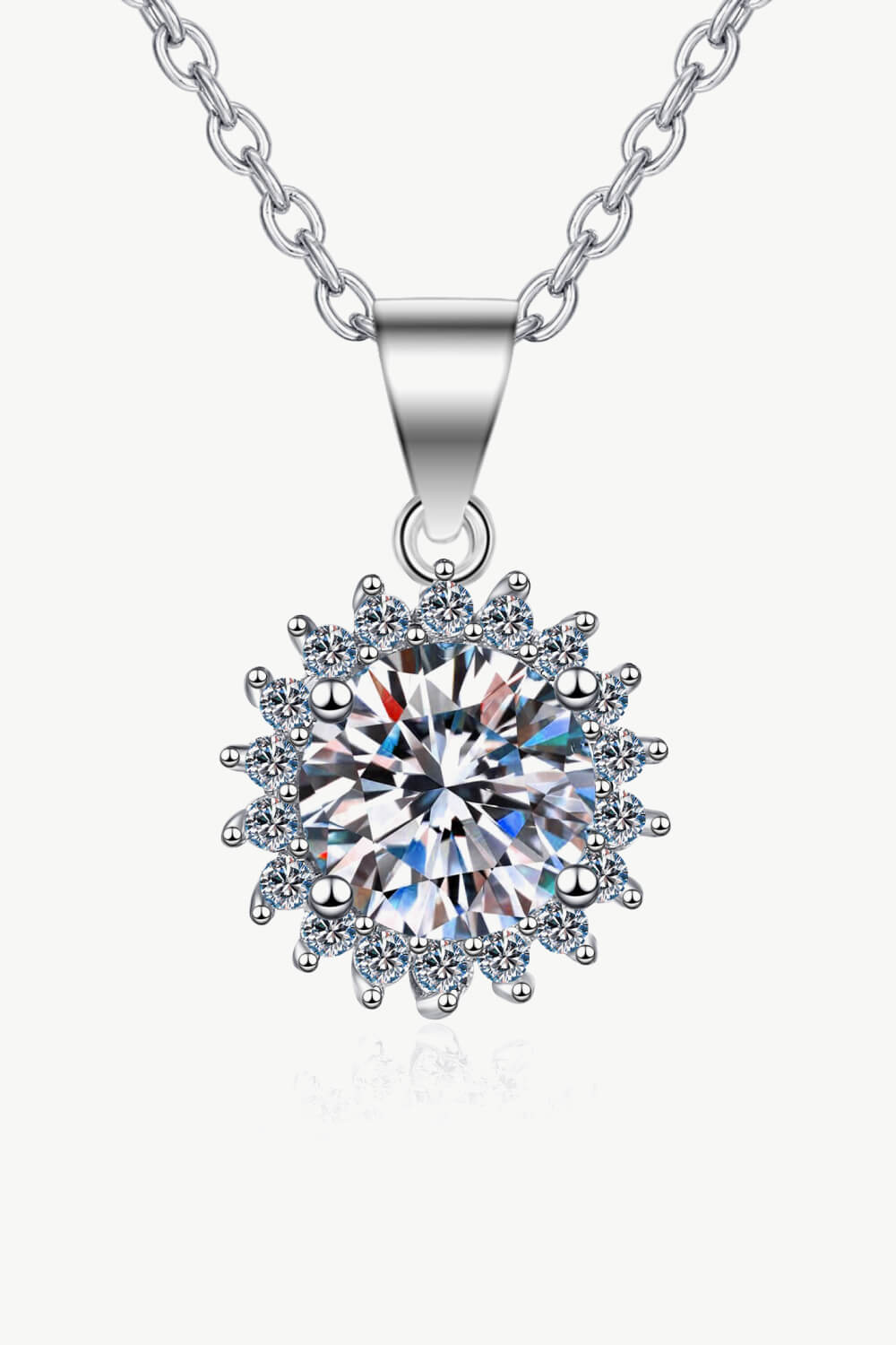 925 Sterling Silver Moissanite Pendant Necklace - Shah S. Sahota