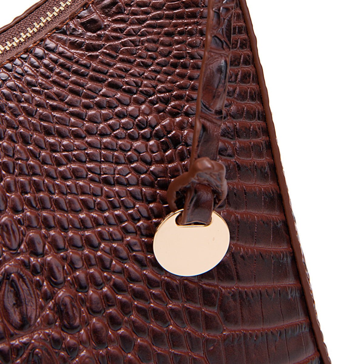 Retro Crocodile Pattern Baguette Bag - Shah S. Sahota