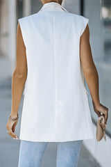 Longline Blazer Vest with Pockets - Shah S. Sahota