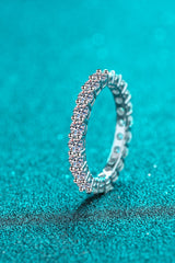 Moissanite Rhodium-Plated Ring - Shah S. Sahota