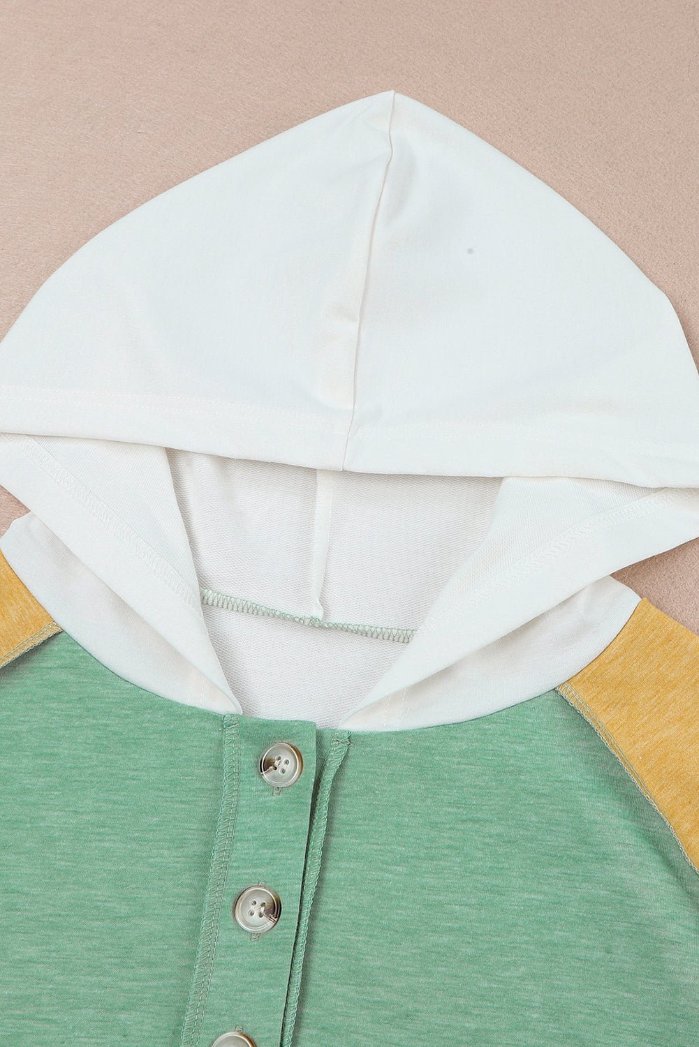 Color Block Quarter Button Hoodie - Shah S. Sahota