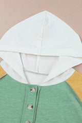 Color Block Quarter Button Hoodie - Shah S. Sahota