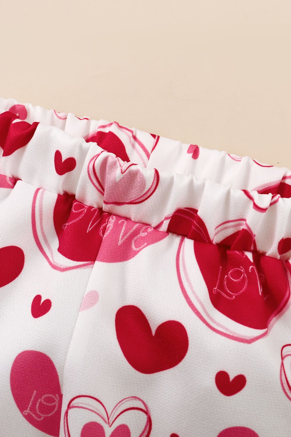 Girls Heart Print Bow Detail Sweater and Flare Pants Set - Shah S. Sahota