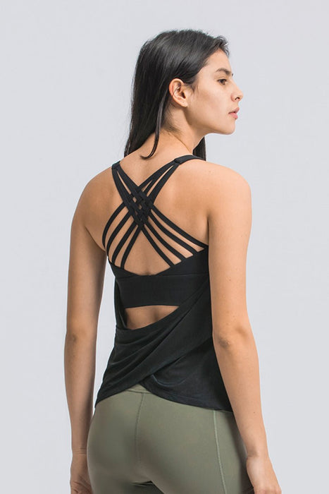 Cross Sports Bra Wrap Tank Top - Shah S. Sahota