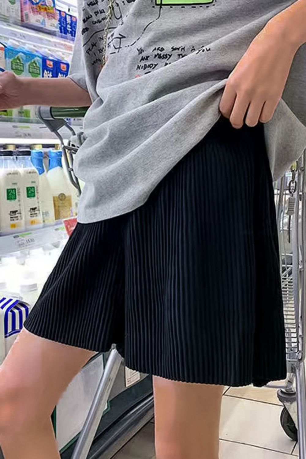 Accordion Pleated Wide Leg Shorts - Shah S. Sahota