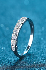 Moissanite Rhodium-Plated Half-Eternity Ring - Shah S. Sahota