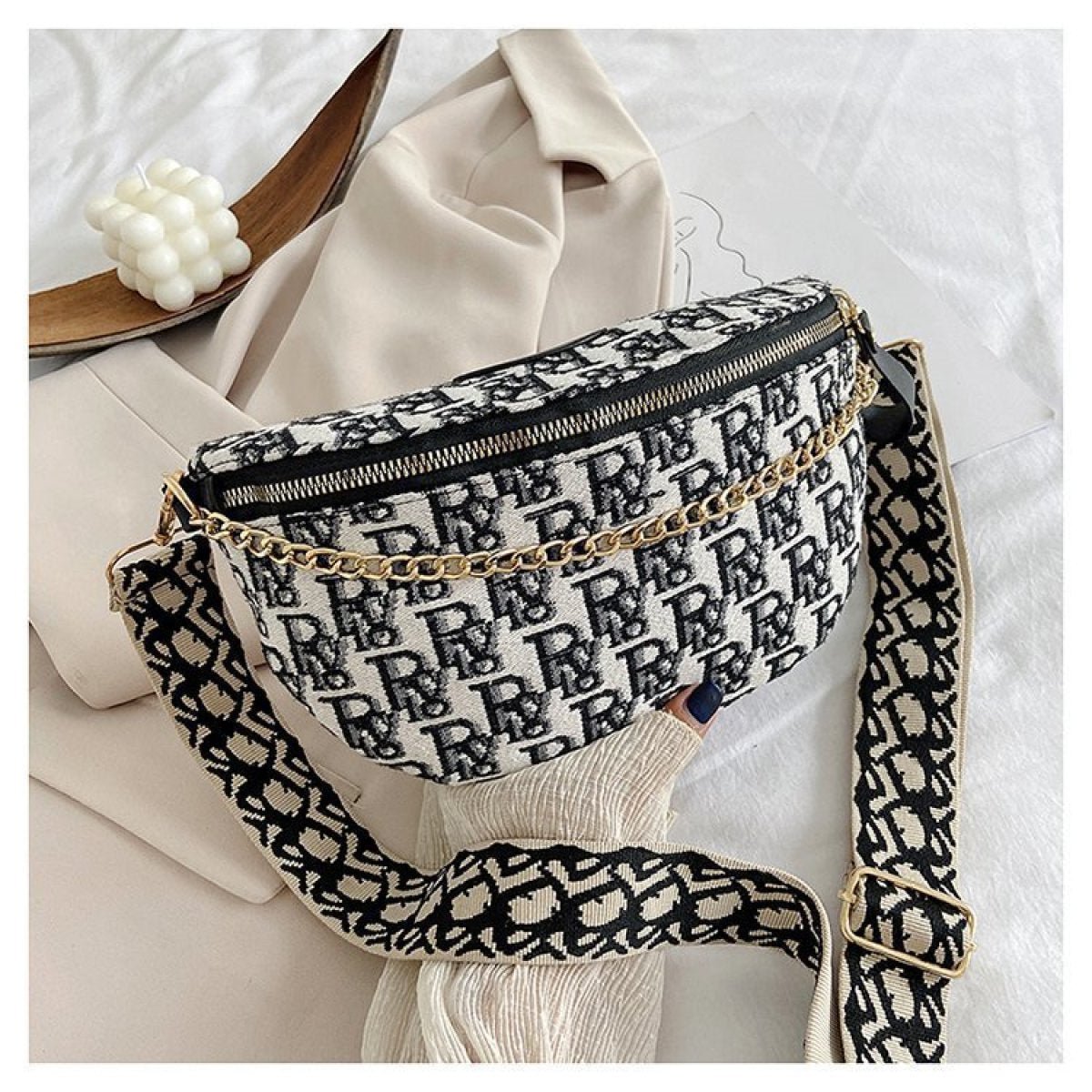 Casual Letter Crossbody Bags With Chain - Shah S. Sahota