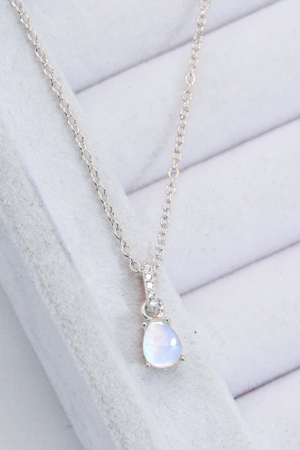 Moonstone Teardrop Pendant Necklace - Shah S. Sahota