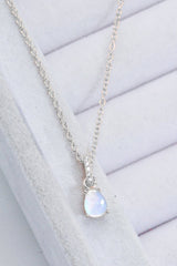 Moonstone Teardrop Pendant Necklace - Shah S. Sahota