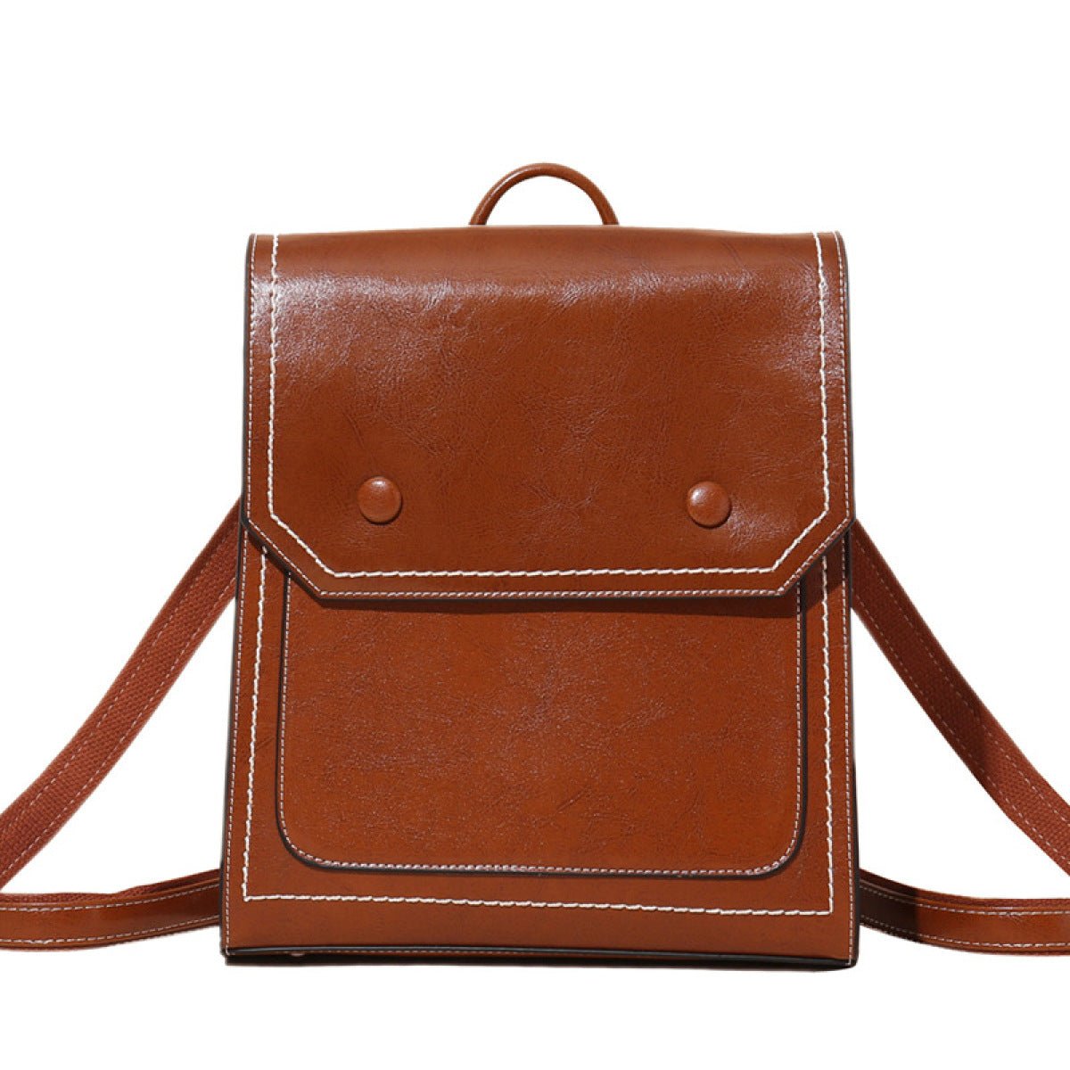 Retro Cover Type Oil Wax Leather Backpack - Shah S. Sahota