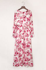 Floral Surplice Split Tie Waist Maxi Dress - Shah S. Sahota